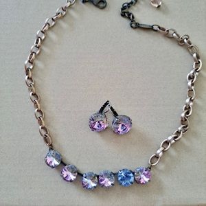 Sabika S13 Romantic Current Swarovski choker with earrings